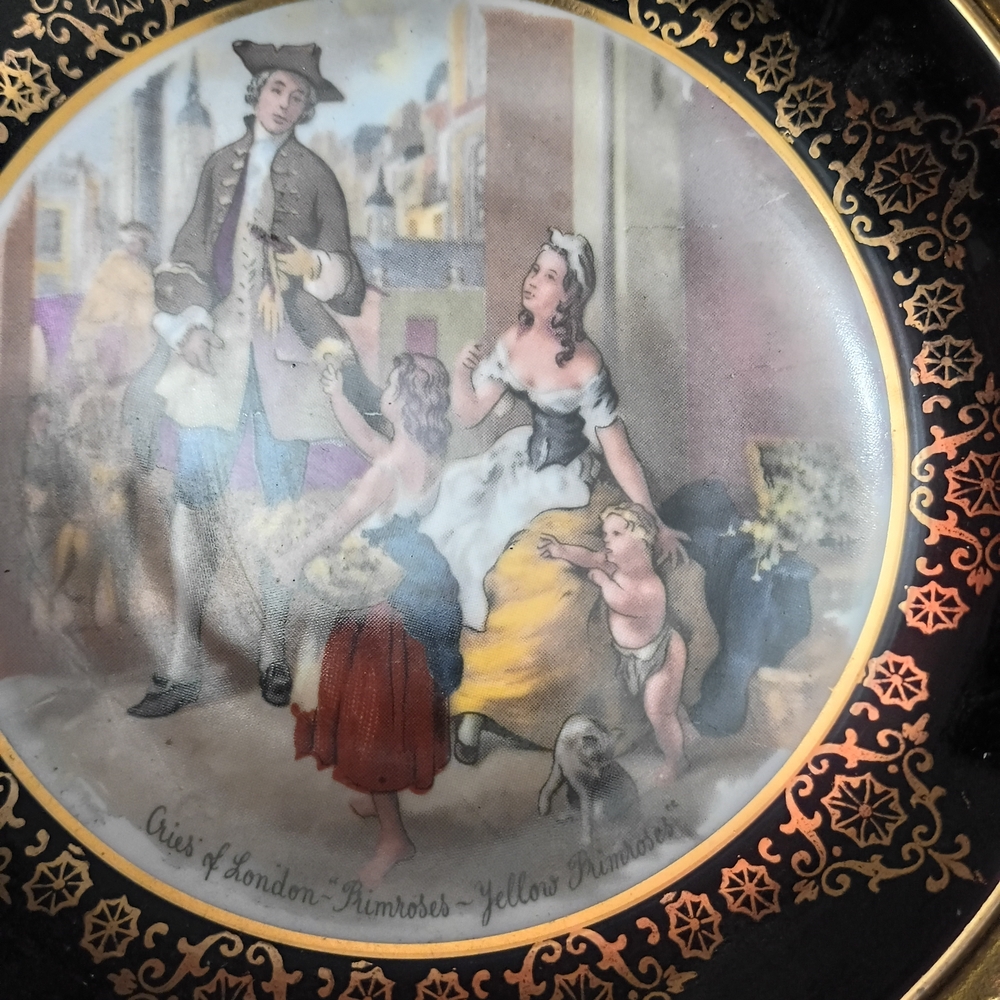 Vintage Decorative Plate with Gold and Black Design - Picture 2 of 9